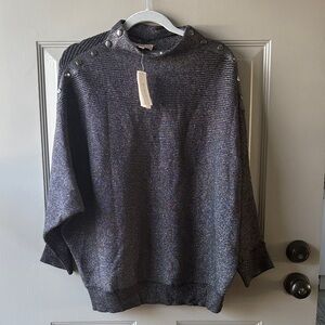 Men's Gray Sweater with Button Detail